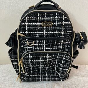 Itzy Ritzy Kelly Tweed Black and White Backpack